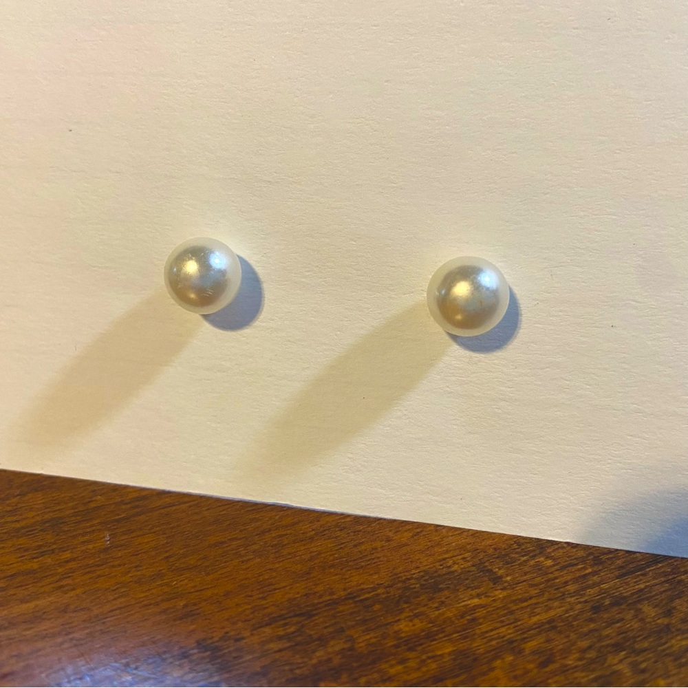 Large Faux Pearl Stud Earrings